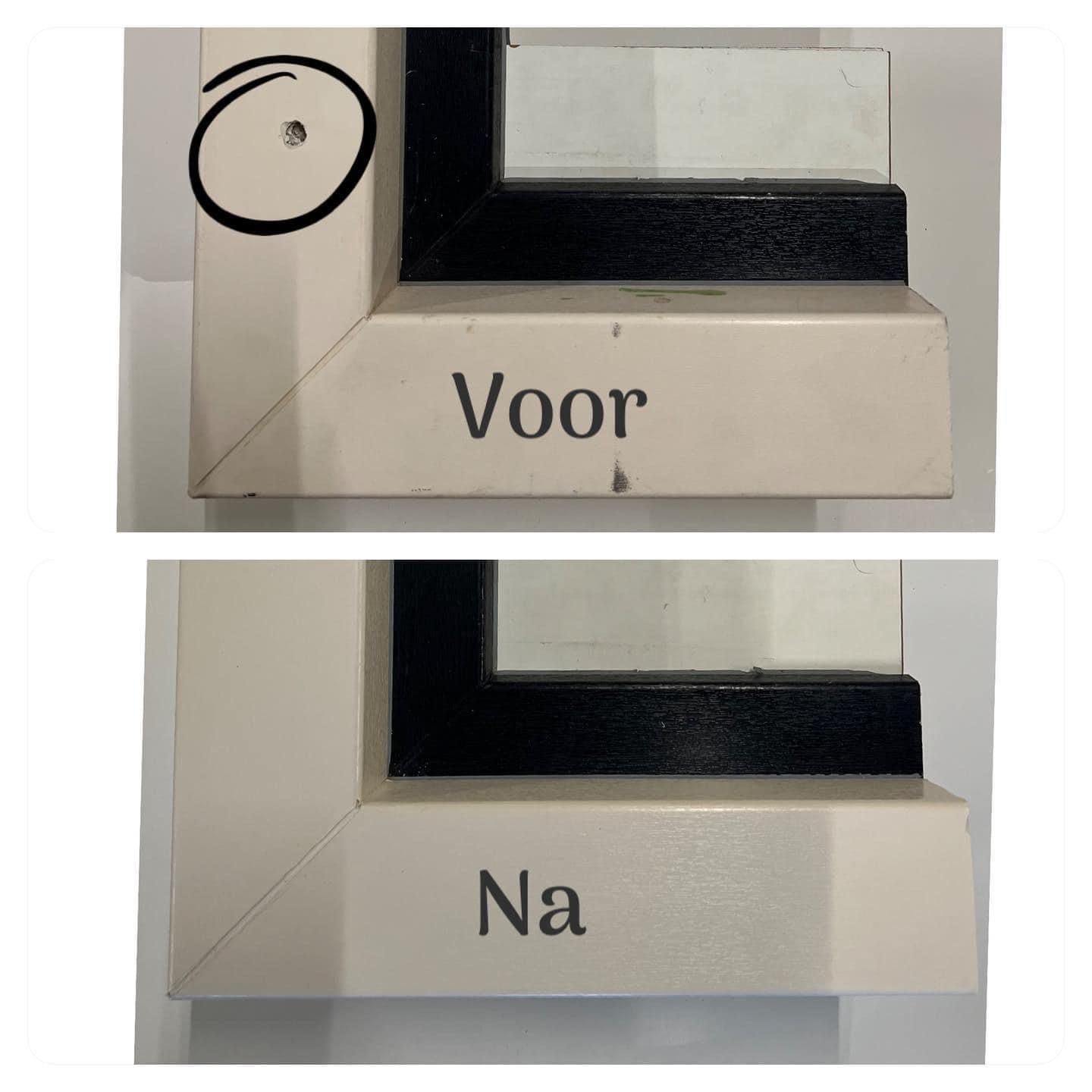 Kunststof kozijn reparatie resultaat